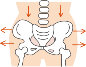 広がりタイプの骨盤