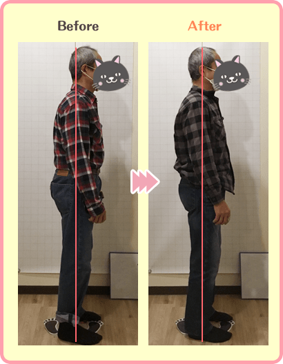 K様、姿勢ビフォーアフター