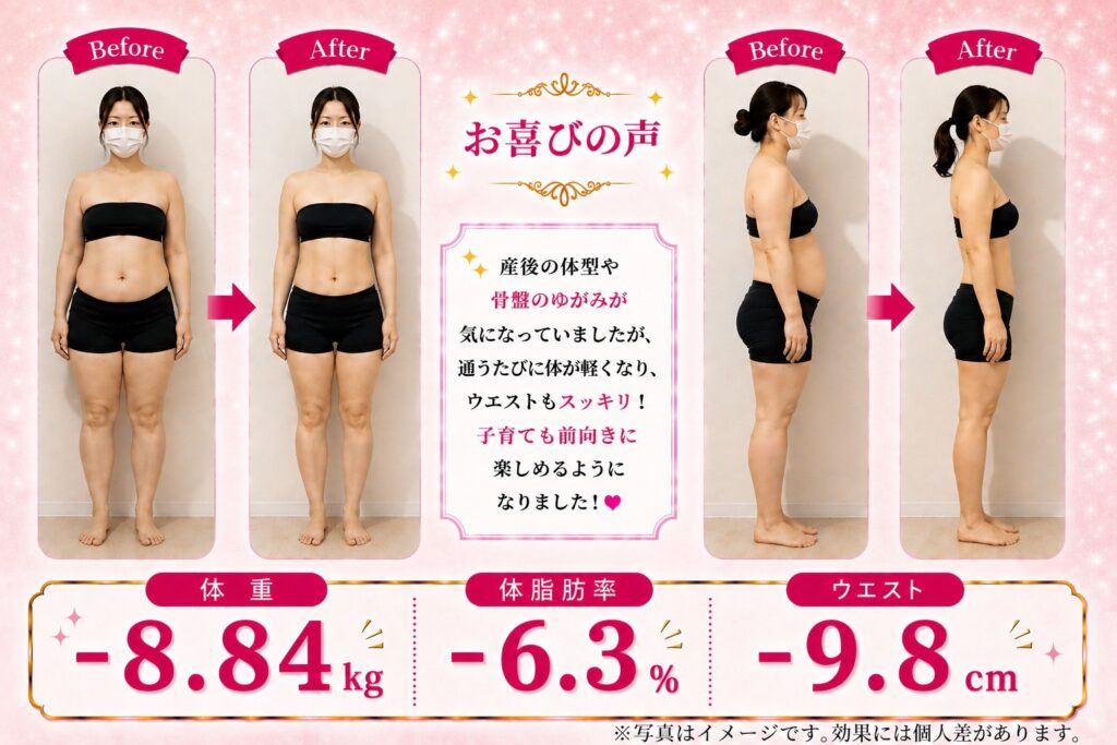 産後特化型ダイエットビフォーアフター